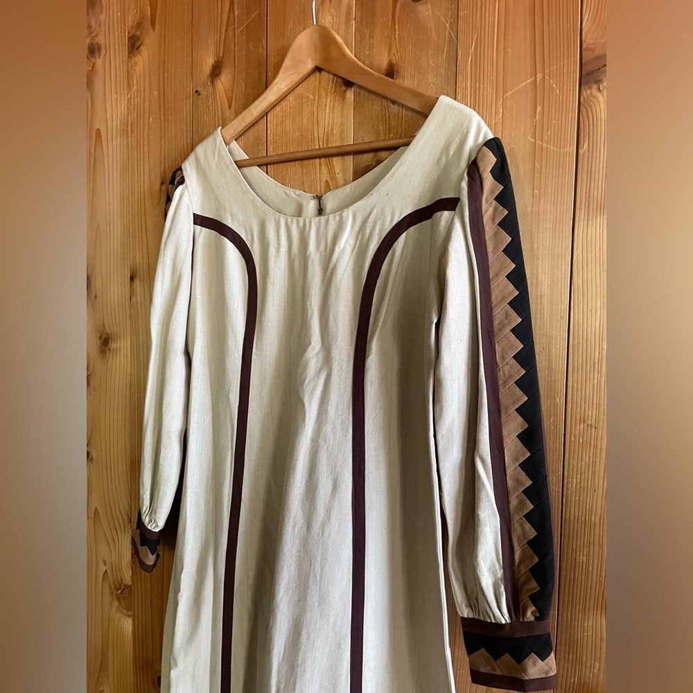 Josefa Designer Vintage Boho Kaftan Dress Robe Couture iconic mexico art to wear - Picture 2 of 8